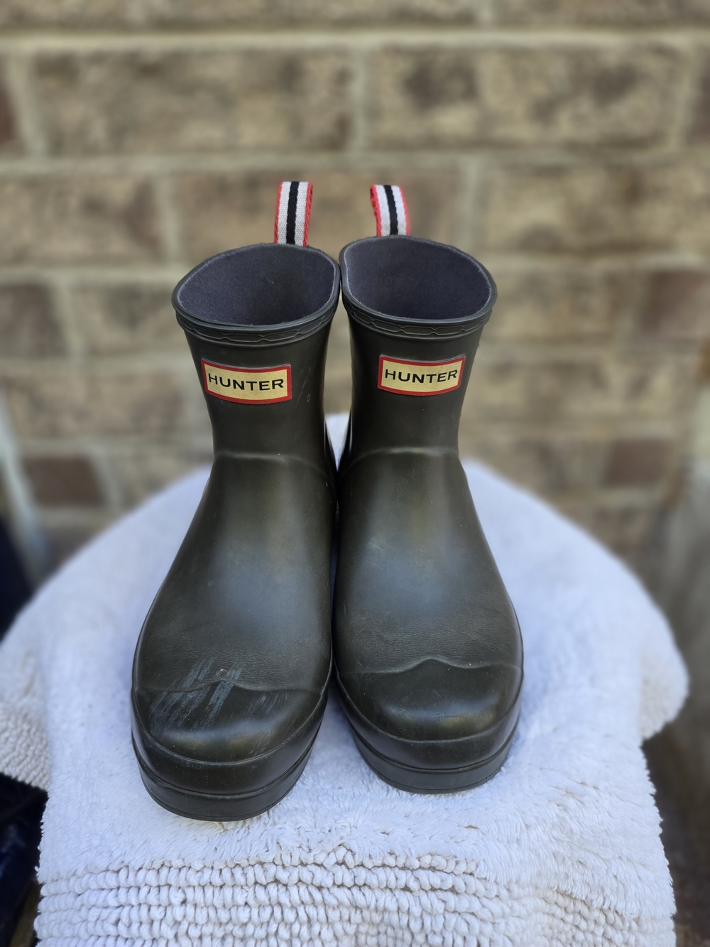 Hunter Women's Short Rain Boots in Olive Green